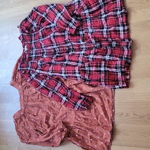 2 for $10 - Cat & Jack Long Sleeve Shirt/Dress - Size L (10/12)